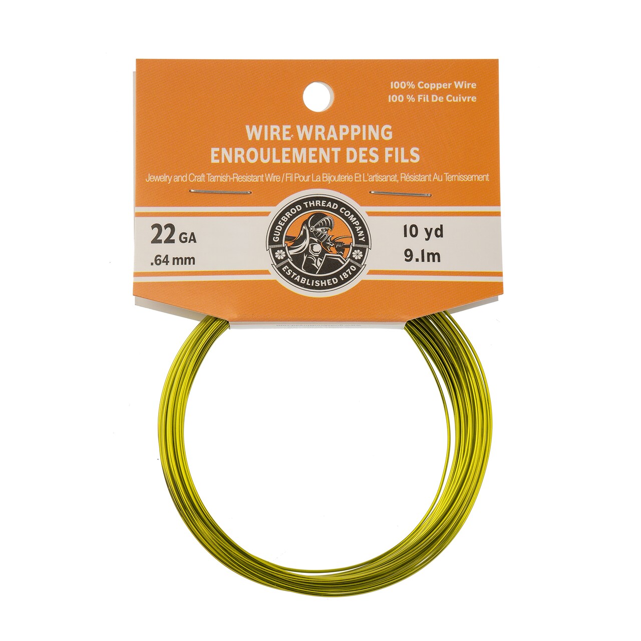 Gudebrod 22 Gauge Non-Tarnish Colored Copper Wire, 30ft. | Made in USA